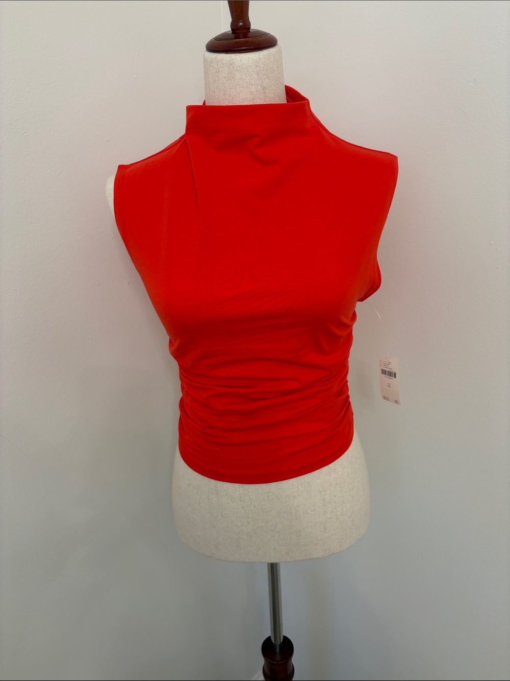 Anthropologie Red Sleeveless Mock Neck Tank